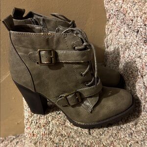 Madden Girl Lace Up Gray Boots